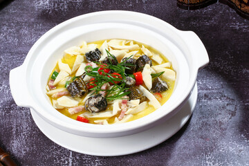 Chinese cuisine, Cantonese cuisine, salted meat, eels, winter bamboo shoots