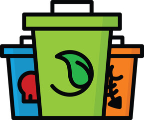  Waste Segregation lineal color icon