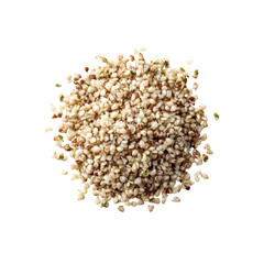 Heap of Hemp Seeds, Close-Up Studio Shot on Black Background