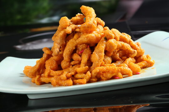 Chinese cuisine, Cantonese cuisine, salted egg yolk, white jade mushroom