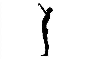 Man in One-Legged Shoulder Stand icon vector illustration isoleted on white background in black silhouette complex photo.