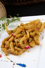 Chinese cuisine, Cantonese cuisine, salted egg yolk tea tree mushroom