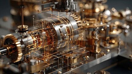 Clock base with gear armor concept. Intricate mechanical gears showcasing precision engineering.