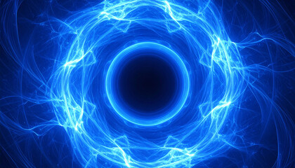 Celestial Energy: A mesmerizing display of electric blue energy swirls, forming a cosmic vortex of light and dynamism, creating an otherworldly effect.