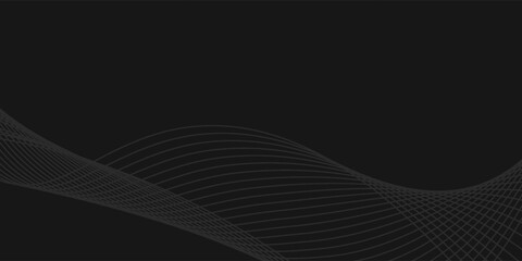 Abstract Dark Wave Line Background – Minimal Futuristic Vector Design on Black