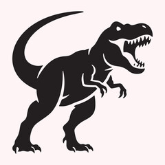 Tyrannosaurus Rex Silhouette – Ferocious Dinosaur Vector Illustration