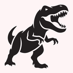 Tyrannosaurus Rex Silhouette – Ferocious Dinosaur Vector Illustration