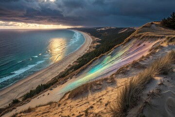 Coastal Landscape with Rainbow Sand