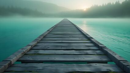 Fototapeta premium wooden pier on the lake