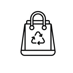 Reusable Shopping Bag with Recycle Symbol Icon