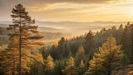 Golden Hour Forest Landscape