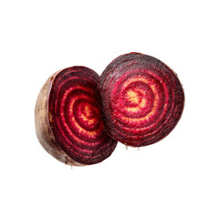 Halved Beetroot Showing Vibrant Red Rings and Texture