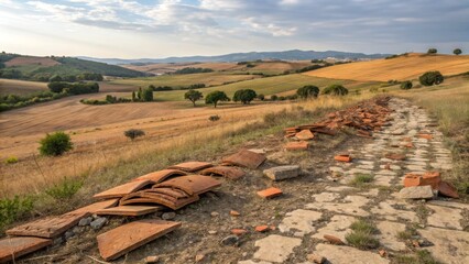 Tuscan Landscape with Brick Road