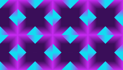 Obraz premium Futuristic Neon Geometric Pattern – Seamless Abstract Blue and Purple Glowing Diamond Background