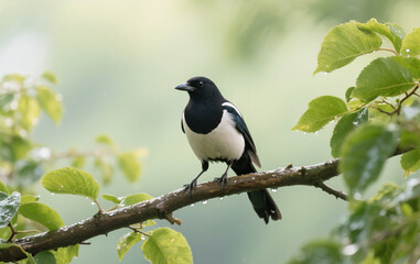 Fototapeta premium blackbird on a branch