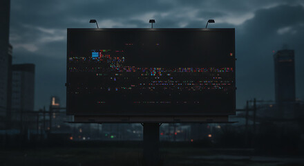 No Signal Glitch on Digital Billboard Screen