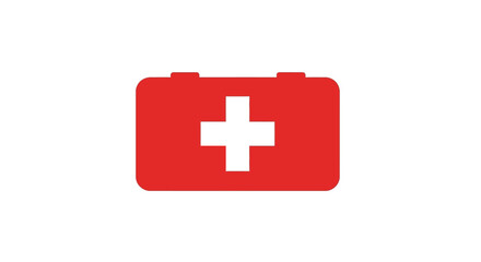 Fototapeta premium Emergency First Aid Box Sign – Red Medical Vector Icon