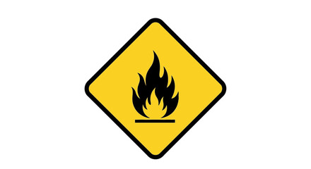 Fire Hazard Warning Sign &ndash; Yellow Triangle Vector Safety Icon
