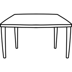 Hand drawn cartoon desk illustration outline 
