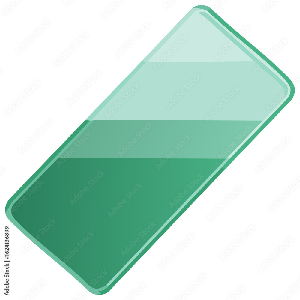 Poster abstract geometric shape with green gradient and rounded corners for design.