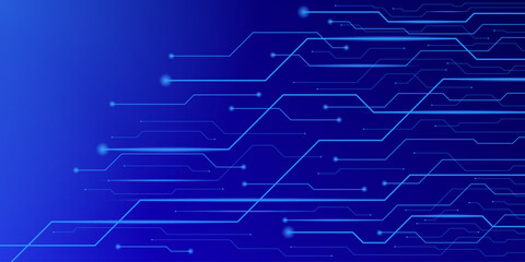 Tech blue circuit lines on dark background, ideal for digital and cybersecurity themes.