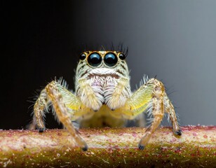 Close-up of a Jumping Spider on a Leaf