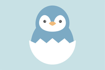 Obraz premium illustrate a baby penguin hatching from an egg in.eps