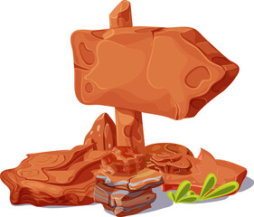 vector illustration of brown stone sign