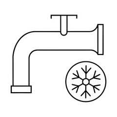Clean cold water tap icon with a snowflake symbol for refreshment and cooling concepts