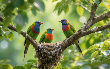 Obraz premium rainbow lorikeet on branch