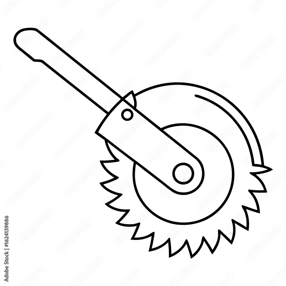 Poster sharp circular pipe cutting tool icon with a clean modern design for professional use