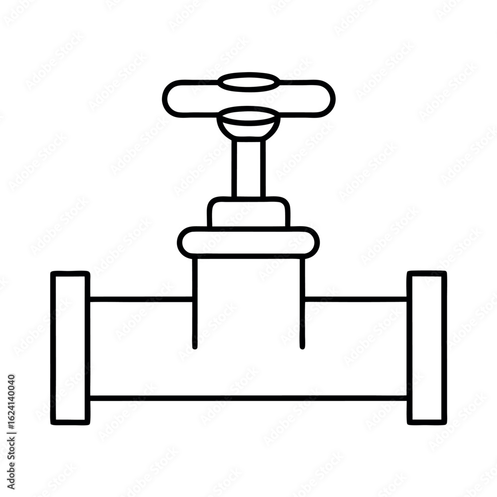 Aufkleber industrial pipe valve with a distinctive cross shaped handle suitable for engineering and mechanical