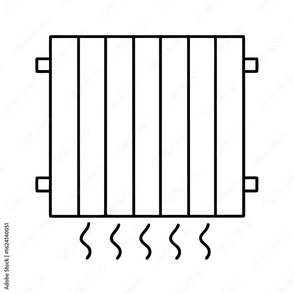 Poster modern vertical panel radiator design with heat element and clean lines for architectural or interio