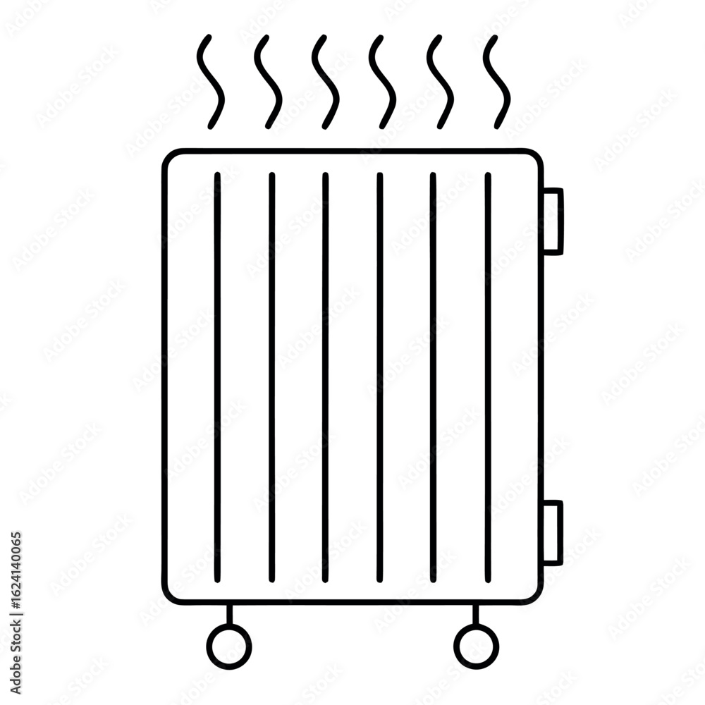 Poster modern vertical panel radiator design with heat element and clean lines for heating solutions