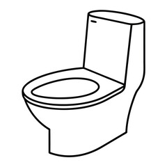Modern toilet bowl side profile illustration for bathroom design and hygiene concepts
