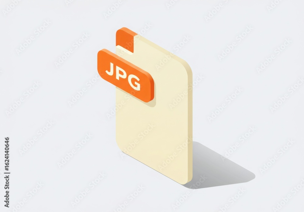 Aufkleber 3d illustration of isometric 3d illustration of a jpg file format icon, representing digital image d