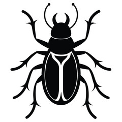 Solid color Water Beetle animal vector design