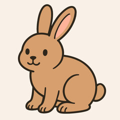 Illustration of adorable bunny cartoon illustration, a cute and playful animal character with a sweet and cheerful expression, perfect for childrens designs and easter themes with a simple