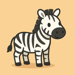 Illustration of a charming cartoon zebra illustration, showcasing its iconic black and white stripes, perfect for adding a touch of whimsy to any project, ideal for childrens content and