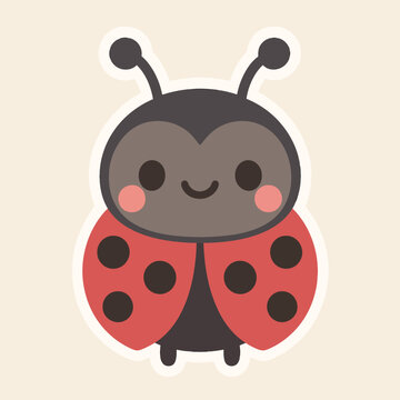 Illustration of a delightful cartoon ladybug illustration, radiating cuteness and charm with its sweet smile, perfect for adding a touch of nature and happiness to any project