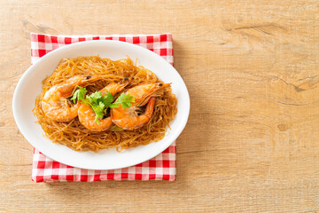 Casseroled or Baked Shrimp with Glass Noodles