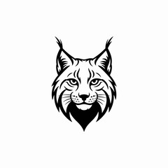 Fototapeta premium Majestic Lynx Head Emblem with Sharp Features and Piercing Eyes