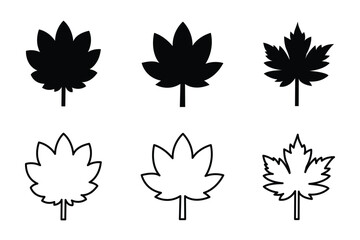 set of autumn leaf icon.