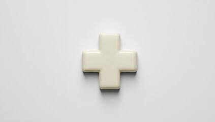 Obraz premium Ivory Cross on White