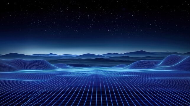 Cyberpunk Landscape at Night