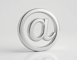 Silver At Symbol 3 D Render email internet
