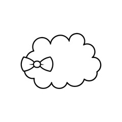 cloud beige with bows in line detail