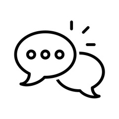 Vector black line icon for Chat bubble