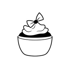 vanilla cream with floating bow details