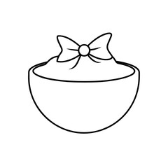 vanilla cream with floating bow details